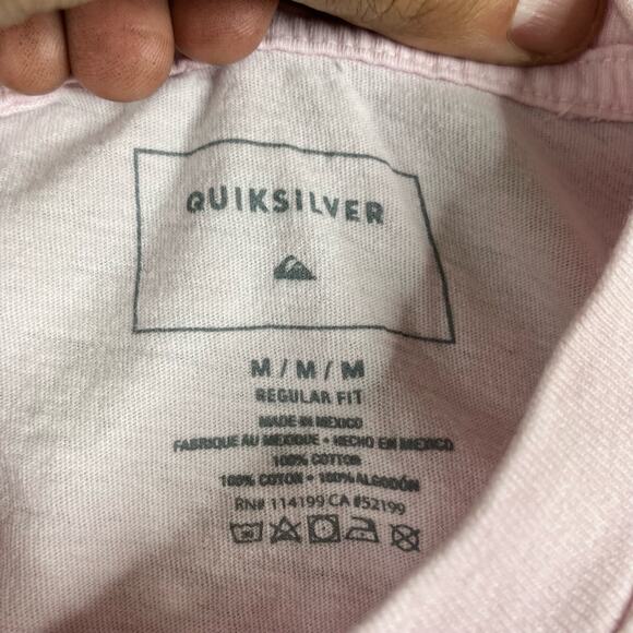 Quiksilver Men's Graphic T-Shirt Size M Pink Florida Funshine State Surf Y2K - Picture 7 of 8